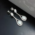 thumbnail image 6 of Stud Earrings for Women Womens Minimalist Fire Opal Sterling Silver Drop Simple Drop Opal Sterling Silver Opal Simple Dangle Gifts Valentine's Day Gifts Clearance, 6 of 7