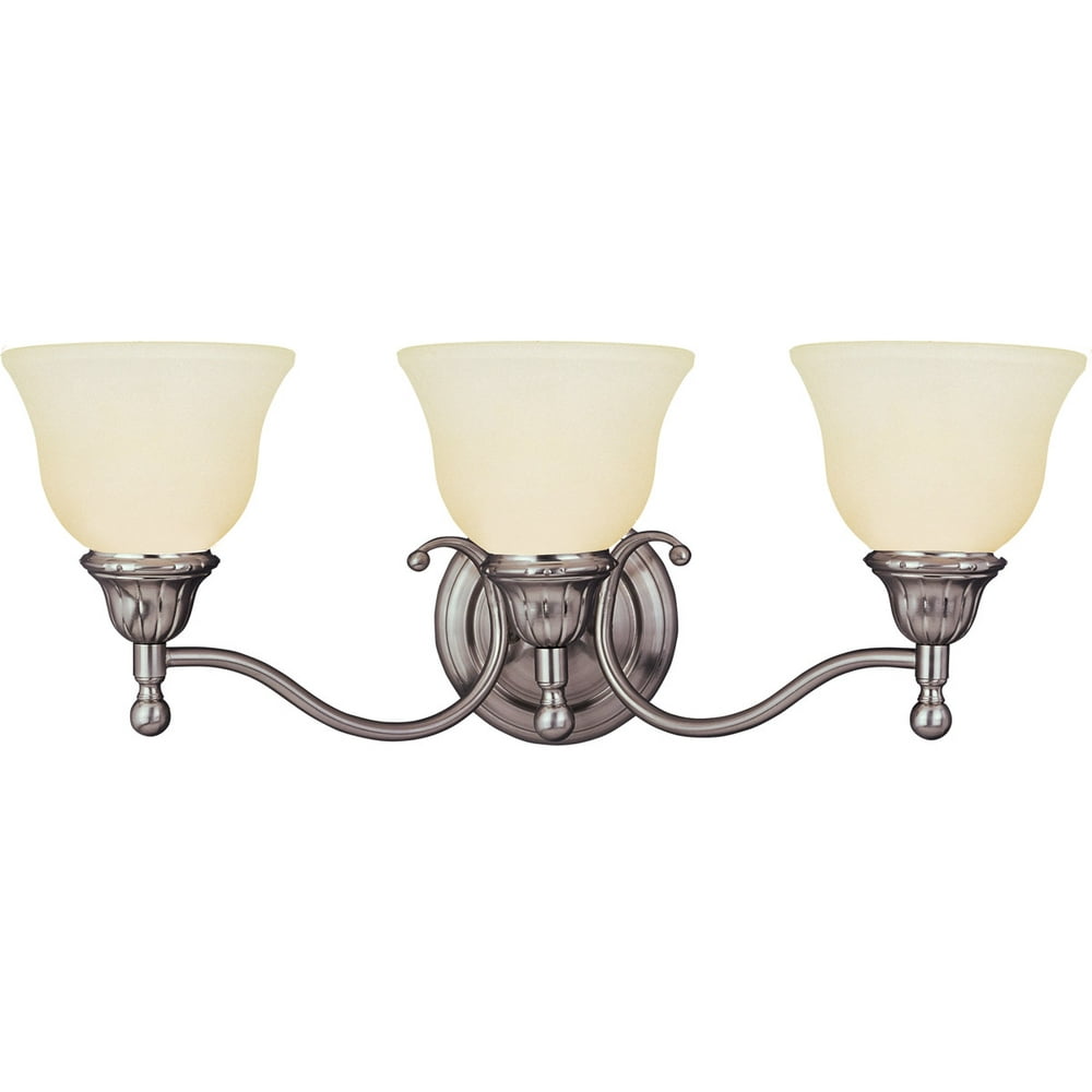 Bathroom Vanity 3 Light Bulb Fixture With Satin Nickel Finish Iron