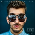 thumbnail image 3 of SA106 by Male Adult Octagon Geometric Plastic Racer Pilots Sunglasses, Yellow, 1, 3 of 10