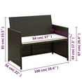 thumbnail image 4 of vidaXL 4 Piece Garden Lounge with Cushions Set Poly Rattan Brown, 4 of 5