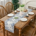 thumbnail image 5 of YIBAGA Spring Table Runner, Blue Leaves Birds Home Spring Dining Table Decor, 13x72 inch, Polyester, 5 of 6