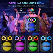 JYX Karaoke Machine for Adults Kids, Home Karaoke Speaker with 2 Microphones, Portable Bluetooth Speaker with Eagle Eye Dj Lights for Party, T28-T