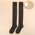 thumbnail image 2 of Jinhomg Womens Knee High Socks Thermal Comfy Cotton Knitted Long Boot Stockings Casual Solid Fall Winter Tights Leg Warmers Brown One Size, 2 of 3