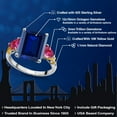 thumbnail image 2 of Gem Stone King 925 Silver and 10K Yellow Gold Blue Simulated Sapphire Red Created Ruby and Diamond 3 Stone Ring for Women (7.58 Cttw, Gemstone Birthstone, Emerald Cut 12X10MM, Size 6), 2 of 6