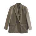 thumbnail image 1 of Chaqueta de oficina con doble botonadura para mujer, abrigo Vintage, cuello con muescas, manga larga, prendas de vestir exteriores, Tops elegantes, 1 of 5