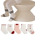 thumbnail image 4 of AJZIOJIRO 5 Pairs Baby Girls Knee High Long Socks for 0-8T Toddler Cartoon Cotton Socks Infant Boys Autumn Thigh High Socks, 4 of 9