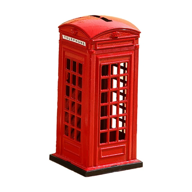 Hucha de Metal Vintage, olla de ahorro de cabina roja, estatuilla de cabina para regalo, decoración del hogar, niños y niñas