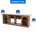 thumbnail image 2 of Dextrus 70 Inch Farmhouse TV Stand with RGB Ambient LED Light, Flip-Down Carved Door & Adjustable Shelf Fits 75/80 Inch TVs for Living Room Bedroom, Walnut, 2 of 10