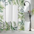 thumbnail image 2 of Farm Green Eucalyptus Leaf Watercolor Shower Curtain for Bathroom, Summer Foliage on White Waterproof Shower Curtains Washable Quick Dry with Hooks Bathtub Curtains 60x72IN, 2 of 9