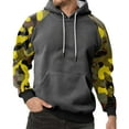 thumbnail image 2 of Men’s Pullover Hoodie with Camouflage Print Long Sleeve Drawstring Hooded Sweatshirt Casual Loose Fit Kangaroo Pocket Dark Gray L, 2 of 5