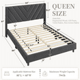 thumbnail image 5 of Renwick Queen Size Upholstered Platform Bed with Slat Support, Dark Gray, 5 of 7