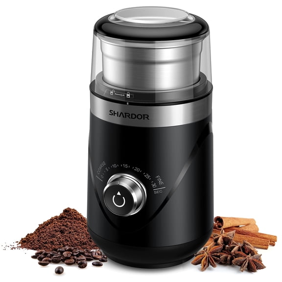Super Silent Coffee Grinder, Herb, Spice, Electric Coffee Bean & Espresso Grinder with 1 Removable Stainless Steel Bowl
