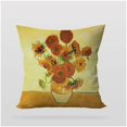 thumbnail image 3 of 3S Brother'S World Classic Art Masterpiece Series Set Of 4 Hidden Zipper Cushion Covers Vincent Van Gogh Self Sunflowers - 12" to 30" Sizes Art Home Décor Printed On Both Sides Each Size (30"Wx30"L), 3 of 6
