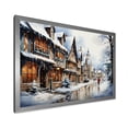 thumbnail image 2 of Designart "Winter Cityscape German Charm I" Landscapes Framed Wall Art Decor - Traditional White Winter Landscape Entryway Framed Wall Art Print, 2 of 6