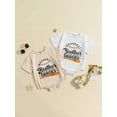 thumbnail image 4 of Mevireiy Infant Baby Boy Baseball Romper Letter Print Short Sleeve Jumpsuit Onesie Bodysuit, 4 of 9