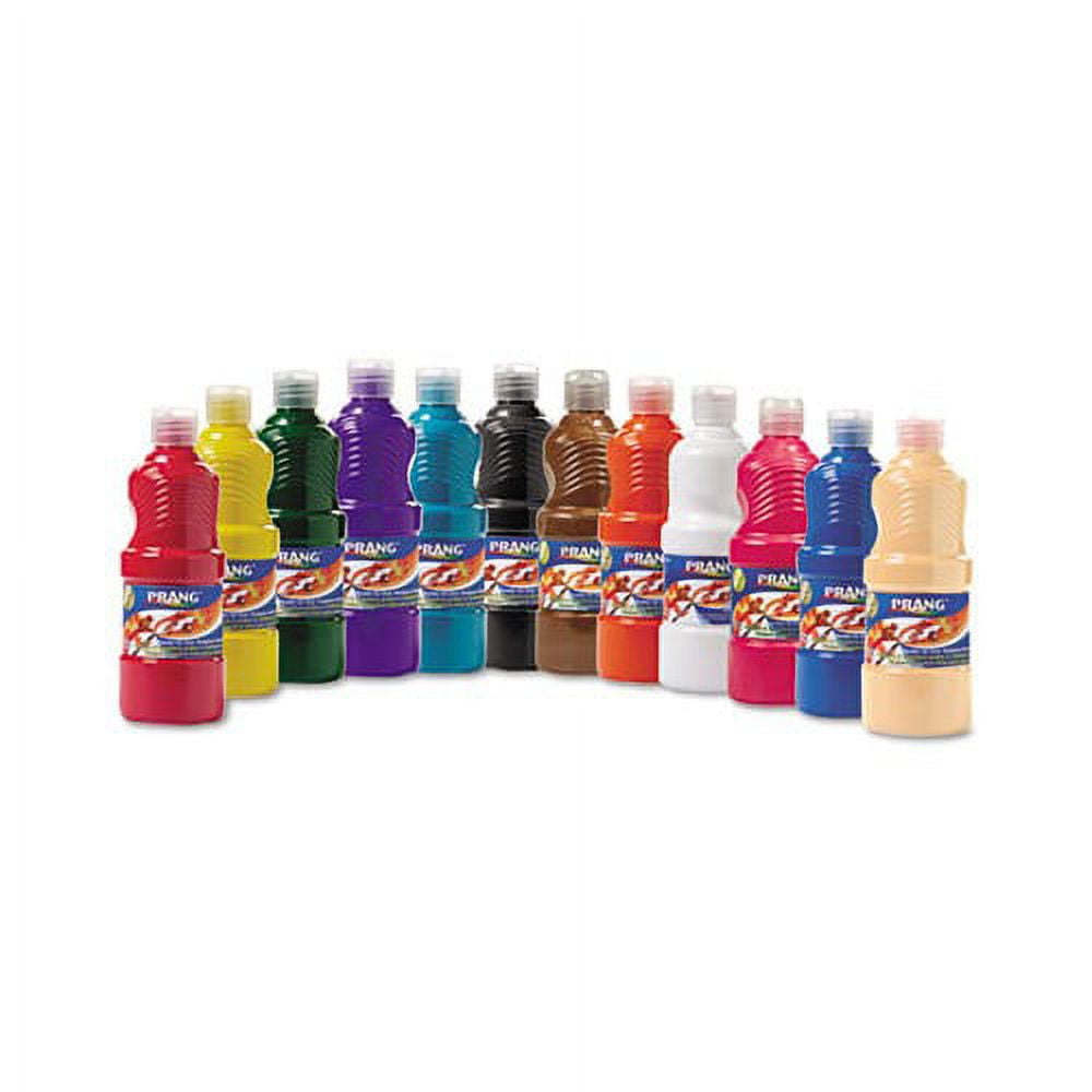 Prang Tempera Paint Set, Assorted Colors, 16 oz Bottles, Set of 12
