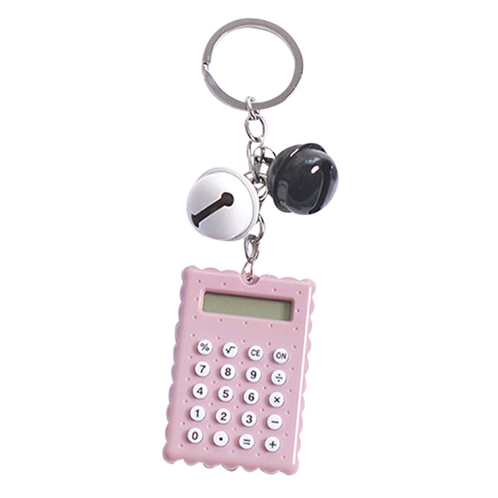 Mini Tiny 8 Digits Electronic Calculator Pocket Calculator Key Ring Candy Color Small Portable for Children Home Students School Blue 