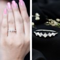thumbnail image 3 of Rosec Jewels Certified Lab Grown Diamond Promise Ring for Women - EF-VS Grade - 5 Stone Diamond Stackable Ring - with Jewelry Box, 10K White Gold, US 7.50, 3 of 7
