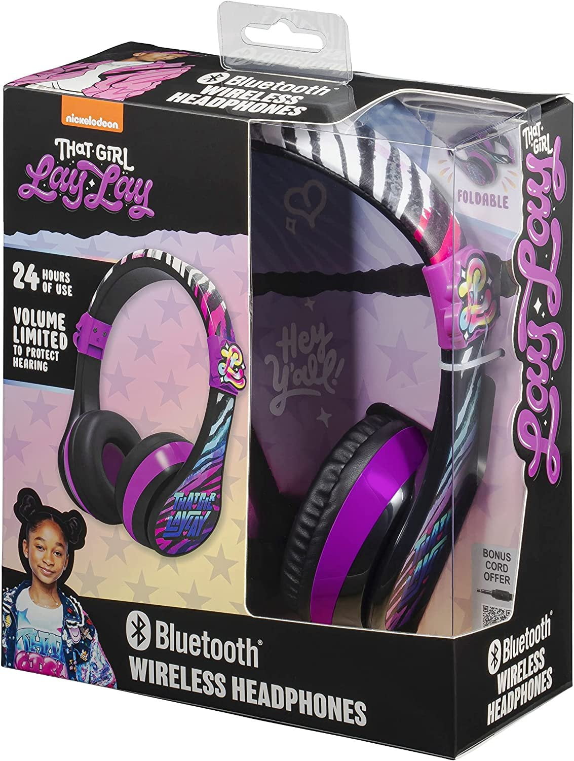 ekids That Girl Lay Lay Bluetooth Headphones, Wireless Headphones with Microphone, Kids Headphones for School, Home, or Travel
