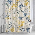 thumbnail image 3 of Gypsophila Flowers Shower Curtain for Bathroom Decor, Spring Yellow Blue Floral Modern Style Waterproof Fabric Shower Curtain, 72"x72" Set with 12 Hooks, 3 of 9
