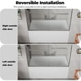 thumbnail image 2 of EastVita Bathtub Shower Door 55 to 59 Inch W and 60Inch H Double Sliding Shower Door Semi Frameless 6mm Clear Glass Shower Enclosure Doors for Bathroom Stainless Steel Handle Brushed Nickel, 2 of 6