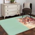 thumbnail image 3 of Sunglasses Cat Area Rugs 3x5 ft Retro Funny Cat Green Background Washable Rug Non Slip Indoor Carpet Absorbent Floor Mat for Living Room Bedroom Dining Room, 3 of 9
