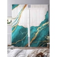 thumbnail image 4 of White Marble Watercolor Gradient Chiffon Sheer Curtains 84 Inches Long, Gold Crack Abstract Art 2 Rod Pocket Window Treatment Voile Drapes Curtains for Living Room Bedroom,2 Panels, 52x84In, 4 of 9