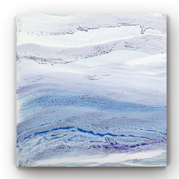 Renditions Gallery Canvas Nature Wall Art Decorations Paintings & Prints Violet Abstract Ocean Art Canvas Frame Wall Hanging for Bedroom Dining Living Room Home Kitchen Wall Decor - 16"x16"