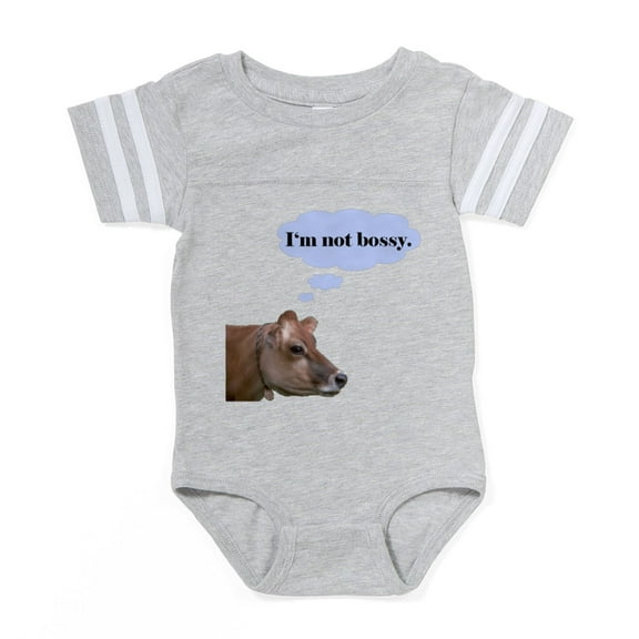 CafePress - Not Bossy Cow FIN - Cute Infant Baby Football Bodysuit