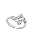 thumbnail image 4 of Clear CZ Promise Heart Ring .925 Sterling Silver Journey Band White Jewelry Female Size 8, 4 of 4