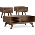 thumbnail image 2 of Mopio 3-Pcs Ensley Mid-Century Modern Coffee Table Set,1 Coffee Table and 2 Side Tables, Brown, 2 of 5