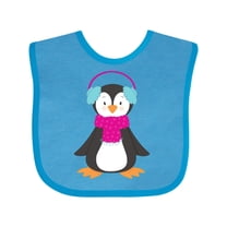 Inktastic Cute Penguin, Baby Penguin, Penguin with Scarf Boys or Girls Baby Bib