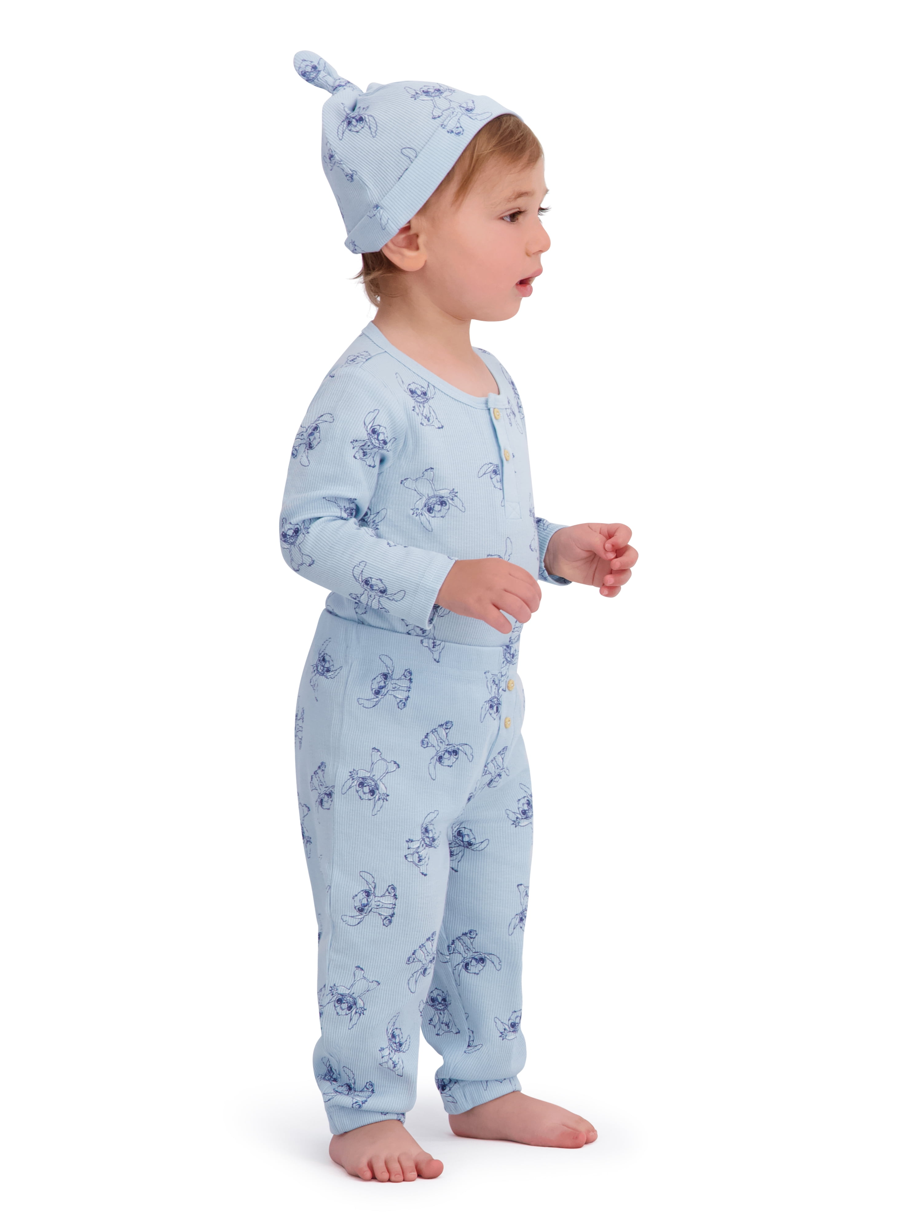 Stitch Baby Boys 3 Piece Rib Pant Set, Sizes 0-24M