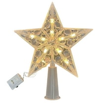 CuiLiyq Christmas Tree Luminous Decoration, Five Pointed Star Decorative Light for Christmas Tree Top, For Family Holidays Weddings Parties Decoration (Yellow)