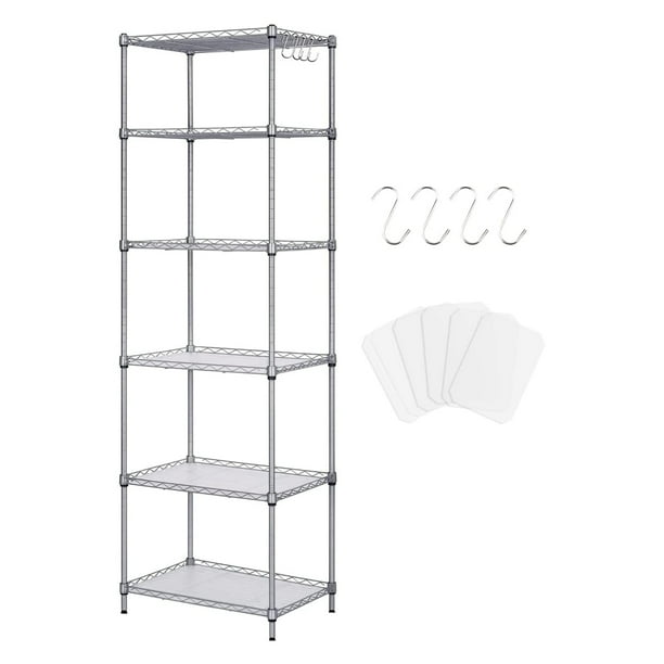 Untyo 6 Tier Shelving Unit Adjustable Storage Shelf Metal Storage Rack