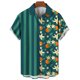 thumbnail image 3 of Camisa hawaiana con estampado de frutas y plátanos para hombre, camisas hawaianas con estampado 3D de limón y naranja, blusas casuales de calle con solapa, blusa holgada de manga corta, 3 of 5