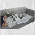 thumbnail image 6 of Gather Soft Flannel Fleece Blanket, Gather Here with Grateful Heart Words Minimalist Hand Written Calligraphy, Cozy Plush for Indoor and Outdoor Use, 70" x 90", Dark Blue Grey White, by Ambesonne, 6 of 6