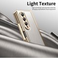 thumbnail image 2 of Dteck Case for Samsung Galaxy Z Fold 4,Luxury Leather Built-in Screen Protector Case Shockproof Electroplated Hard PC Bumper Cover for Galaxy Z Fold 4 5G,White, 2 of 9