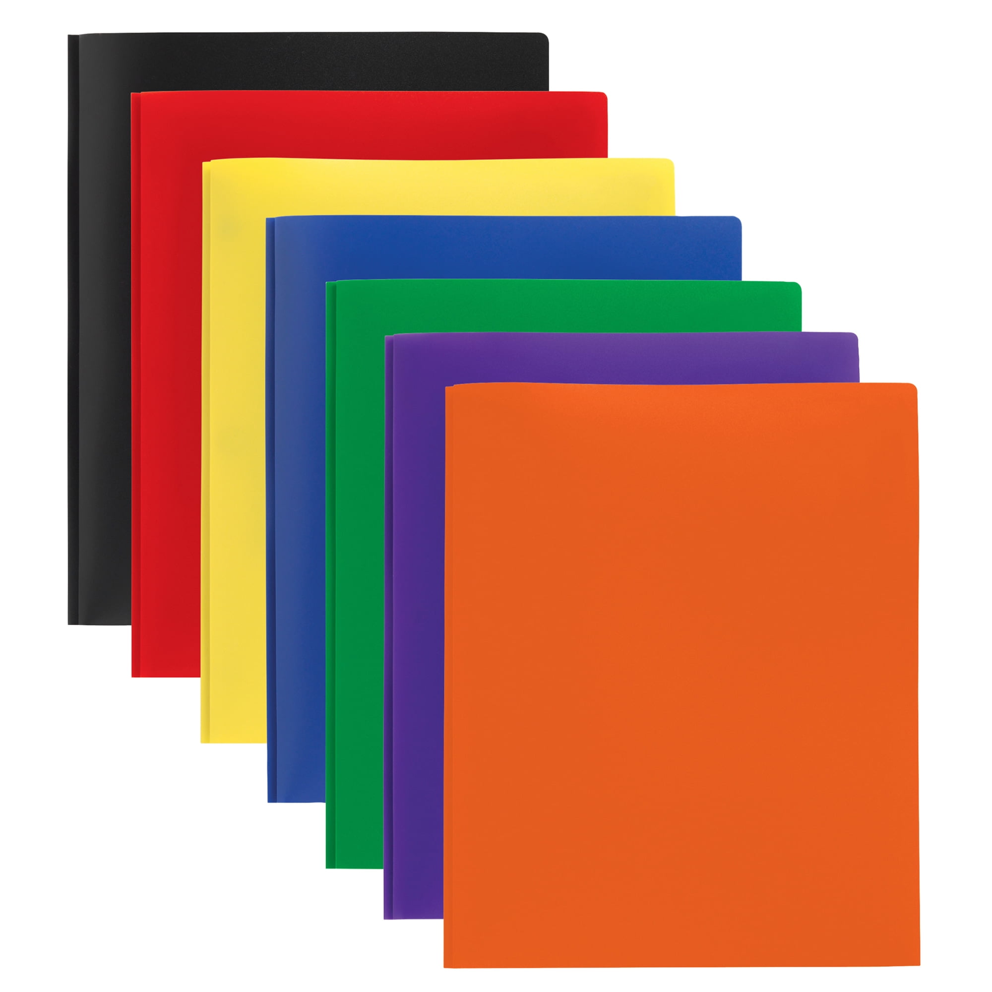 Office Depot® Brand 2-Pocket School-Grade Poly Folders With Prongs, 8-1/2' x 11', Assorted Colors, Pack Of 36
