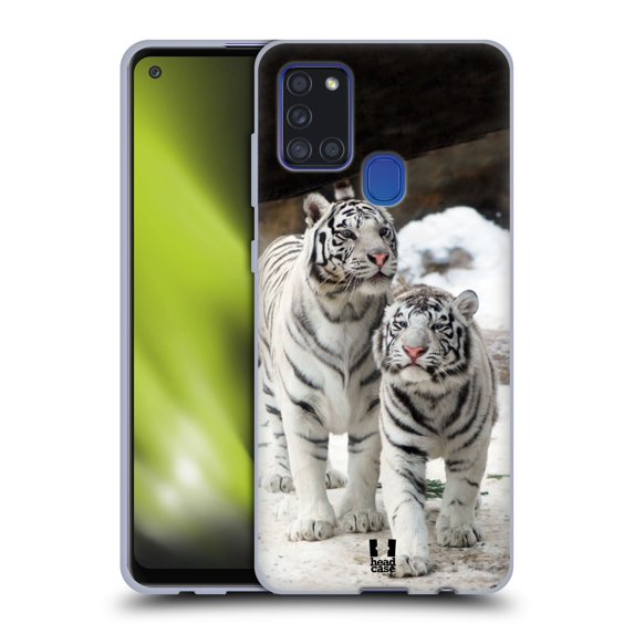 Head Case Designs Famous Animals Two White Tigers Soft Gel Case Compatible with Samsung Galaxy A21s (2020)