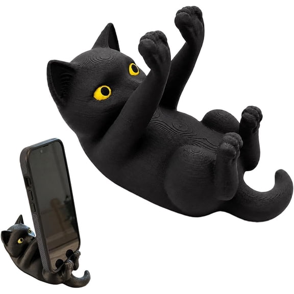 Cute Phone Stand for Desk 3D Printed Decorative Cat Shape Desk Accessories