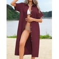 thumbnail image 3 of Vestido HOTOUCH de lino de manga corta casual de verano con bolsillos, 3 of 6