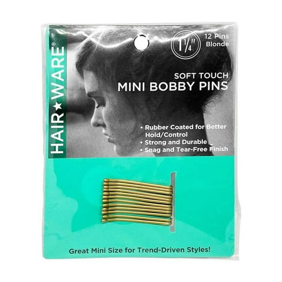 HAIR WARE Rubberized Mini Bobby Pins Blonde HW063
