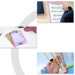 SagaSave A4 Dry Erase Pocket Sheet Protector for Classroom Organization  Teaching Office Home Education Transparent Resuable Waterproof