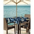 thumbnail image 3 of nqOlkjepod Navy Blue Coastal Outdoor Tablecloth with Umbrella Hole & Zipper, Nautical Boat Summer Beach Ocean Square Table Cover 60x60 Inch, Dining Waterproof Table Cloth Protector for Patio/Party, 3 of 7
