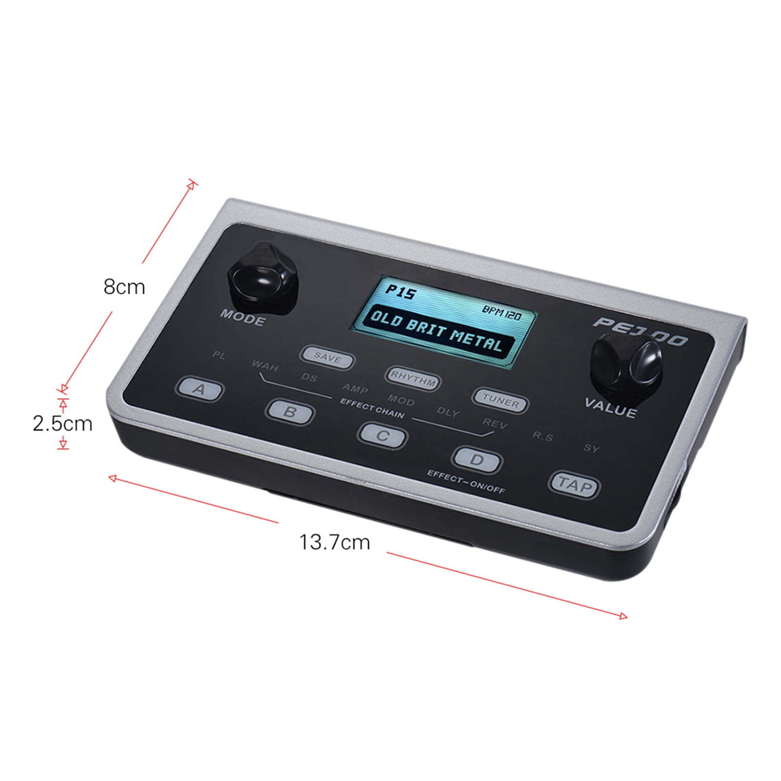 Sorven True Bypass Processors PE100 Portable Multi-effects Processor Guitar Effect Pedal 39 Effects 40 Drum Patterns 10 Metronomes Tap Tempo