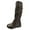 Brown, variant on uvwlwu Boots for Women Foreign Trade Large Size Boots Barrel Boots Side Zipper Boots Flat Bottom Belt Buckle Leather Boots(Size:37)