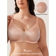 thumbnail image 4 of Wingslove Women's Plus Size Full Coverage Minimizer Bra Wirefree Non Padded for Everyday Comfort, Pink Nude 36DDD, 4 of 5
