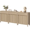 thumbnail image 4 of SICOTAS Farmhouse Buffet Sideboard Cabinet with Drawers, 29" W Fluted Coffee Bar with Adjustable Shelves, Small Modular Storage Cabinet Set of 3 for Dining Room, Living Room, Entryway, Oak, 4 of 9