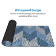 thumbnail image 4 of Pofeuu Cozy Knitted Blue Chevron Print Desk Mat for Keyboard and Mouse，Computer Desk Matt for Desktop，Large Mouse Pad for Desk，Desk Pads on Top of Desks 12x31.5in, 4 of 8